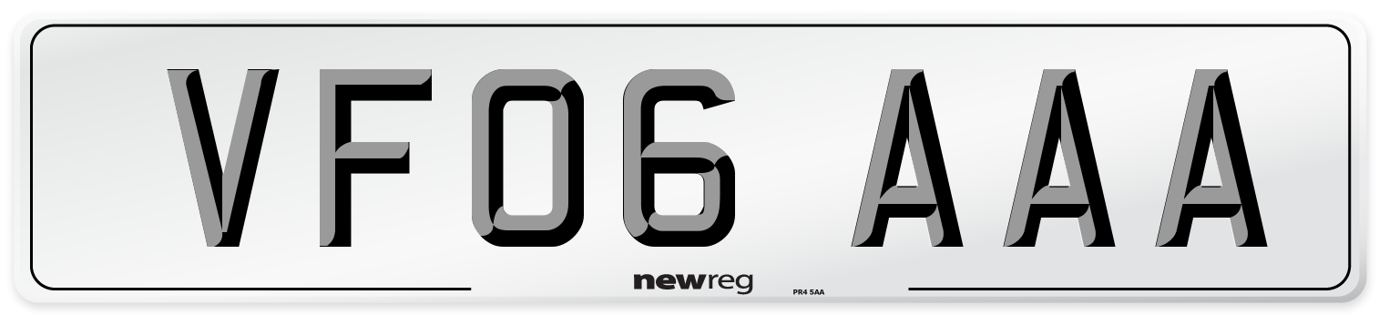 VF06 AAA Number Plate from New Reg